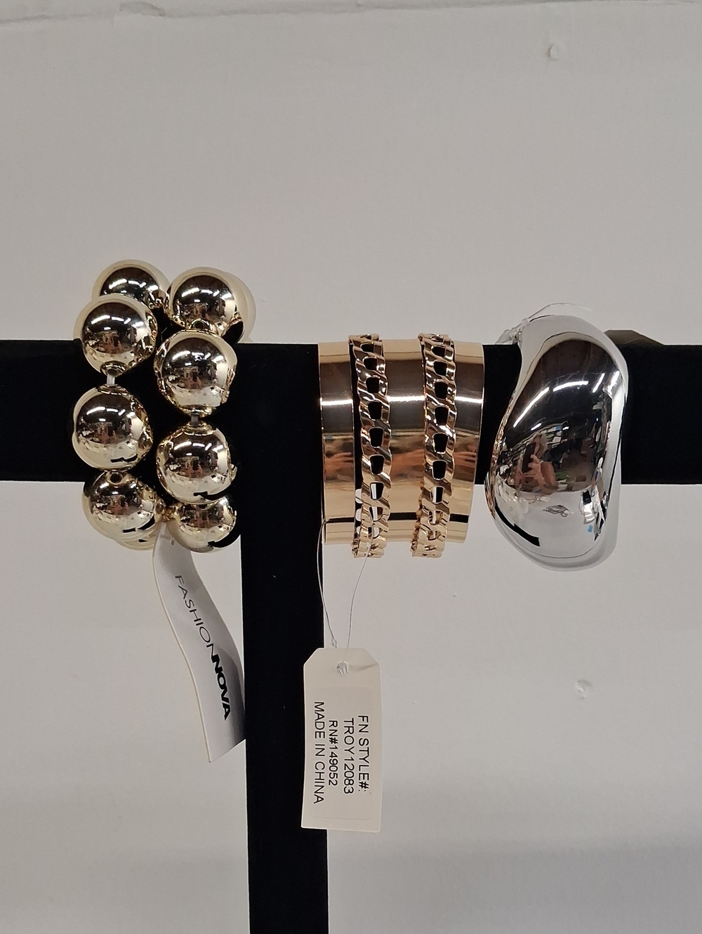 NWT Fashion Nova Gold and Silver Stacked Bracelet Set